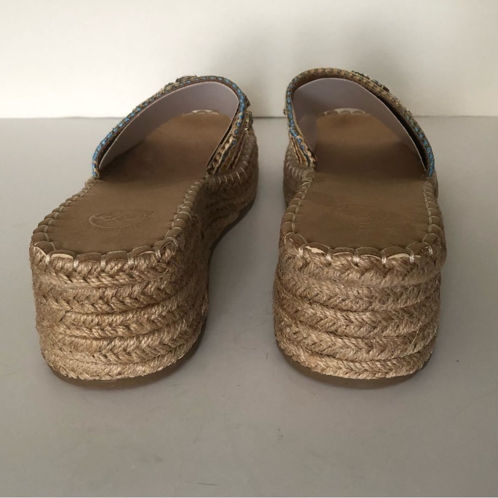 White Mountain Stitch Platform Wedge Espadrille Sandals NWT Size 8.5 Bohemian - Picture 6 of 12